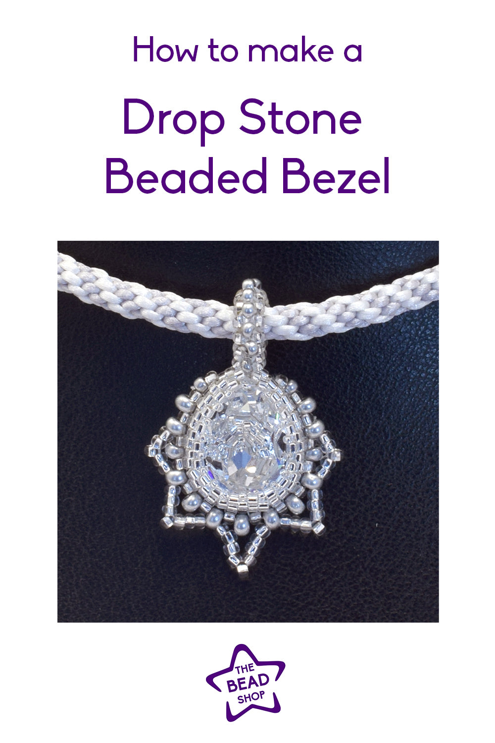 Drop Stone Beaded Bezel Pendant