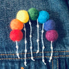 Needle felted Rain bow brooch