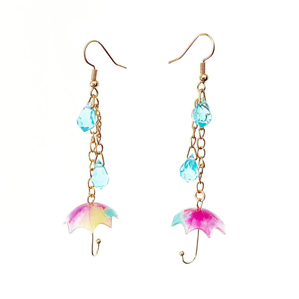 Pink and Aqua Boho rainy day earrings - material pack