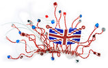 beaded union jack hair facinator