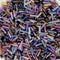 6mm glass bugle beads purple mix