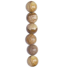 8mm round semi-precious Picture jasper beads