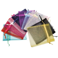 Mix pack of coloured chiffon gift bags