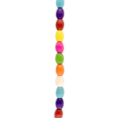 Dyed rainbow howlite oval beads