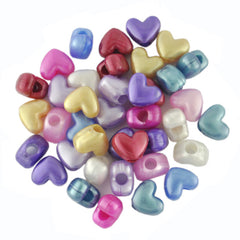 plastic heart beads