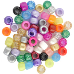 plastic pony (barrel) shaped beads