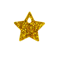 Small gold glittery acrylic star charm