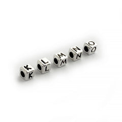 Metal Letter cube bead K - O