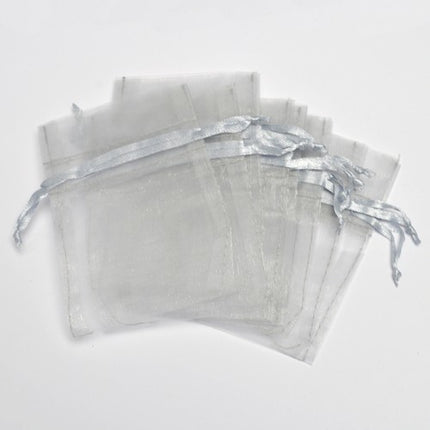 silver chiffon organza gift bags