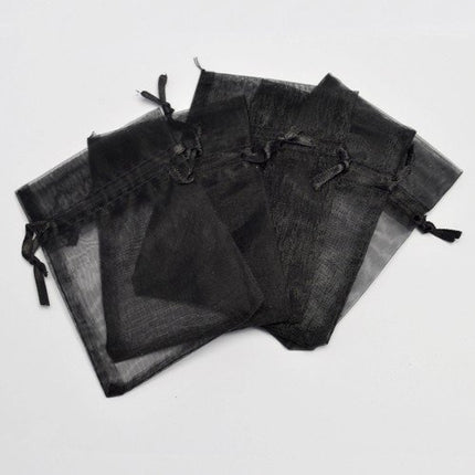 black chiffon gift bags