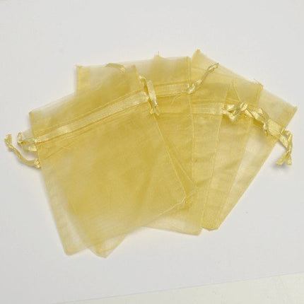 Gold Organza Drawstring Chiffon Gift Bag