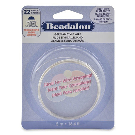 Half Round Silver Plated Wire 0.6mm (22 Gauge)
