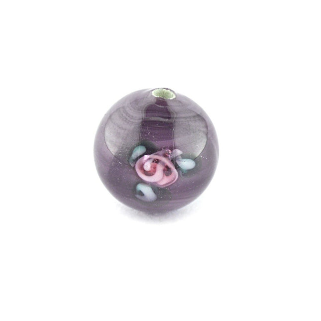 10mm czech glass lampwork flower beads.
