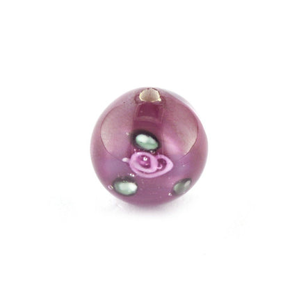 10mm ruby red lampwork glass flower bead