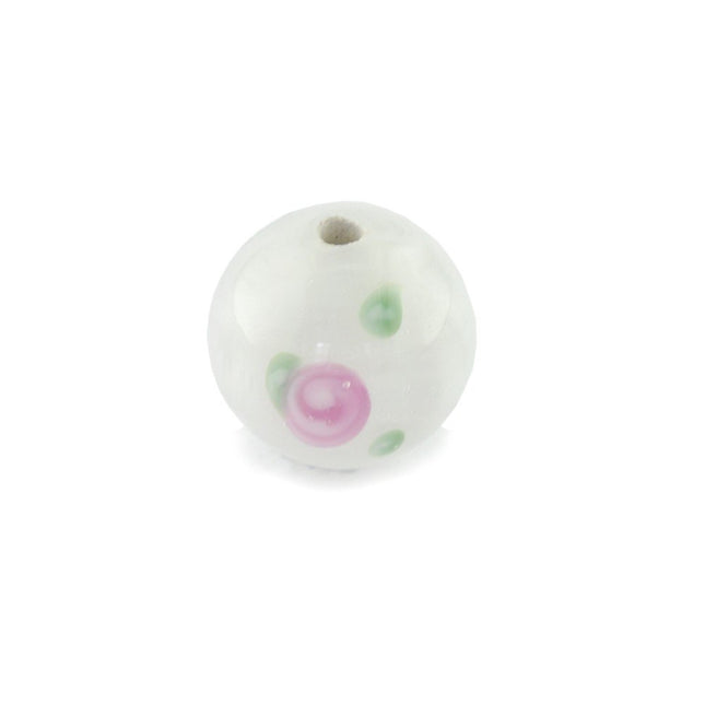 10mm czech lampwork glass flower bead