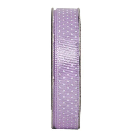 10mm Spotty Satin Ribbon Lilac - 3m