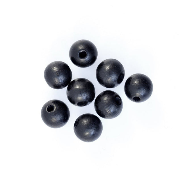 12mm black wooden bead