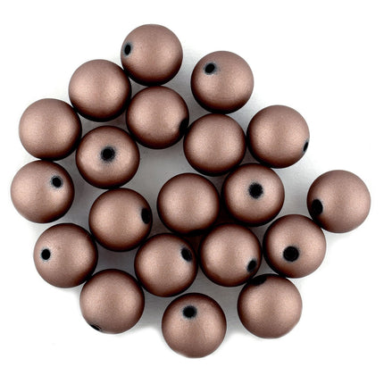 12mm coffee coloured rubberised acrylic beads