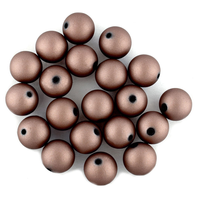 12mm coffee coloured rubberised acrylic beads