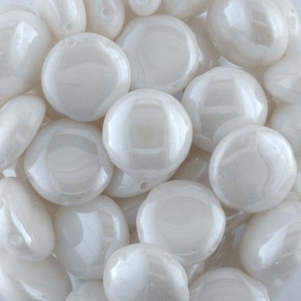 12mm Czech Glass Candy beads pearl white