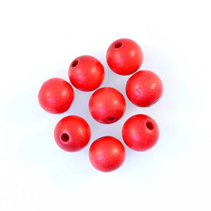 12mm red wooden beads
