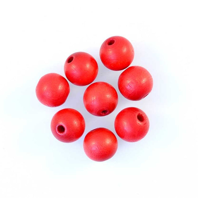 12mm red wooden beads
