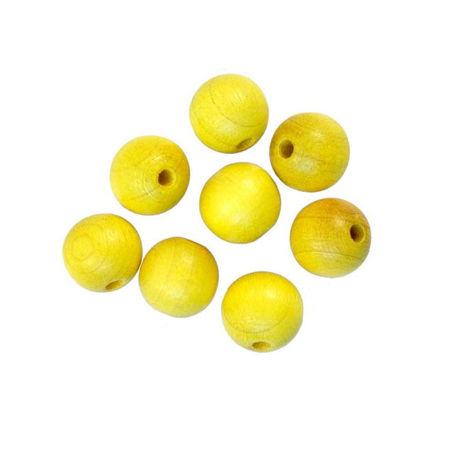 12mm yellow wood beads