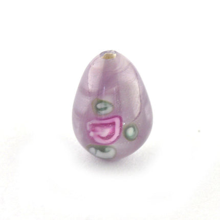 Czech lilac lampwork glass drop bead