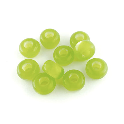 14mm Olive Resin Cats Eye Donut Beads