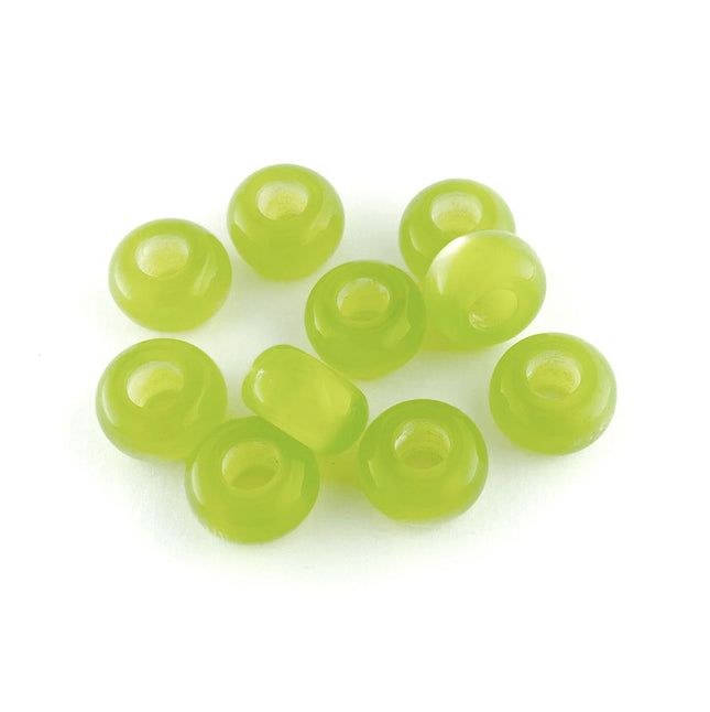 14mm Olive Resin Cats Eye Donut Beads