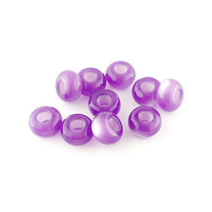 14mm Purple Resin Cats Eye Donut Beads