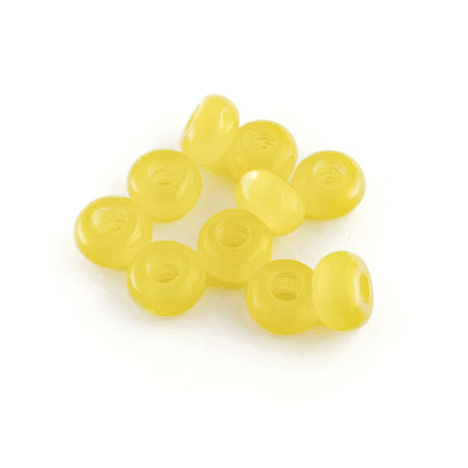 14mm Yellow Resin Cats Eye Donut Beads