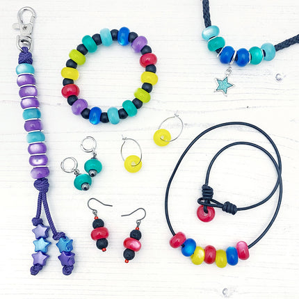 14mm Resin Cats Eye Donut Bead jewellery examples