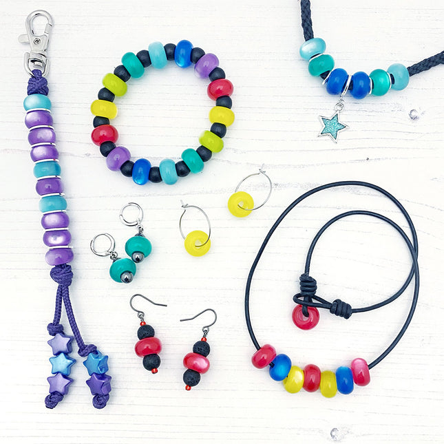 14mm Resin Cats Eye Donut Bead jewellery examples