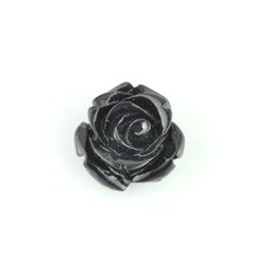 15mm black resin rose bead