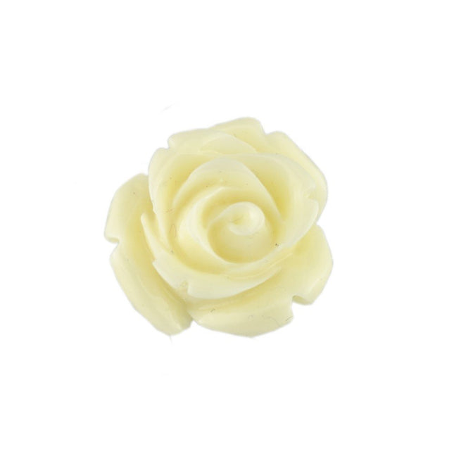 Ivory Acrylic 15mm Rose Bead