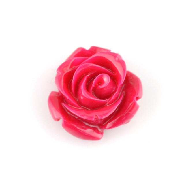 Ruby Red Acrylic 15mm Rose Bead