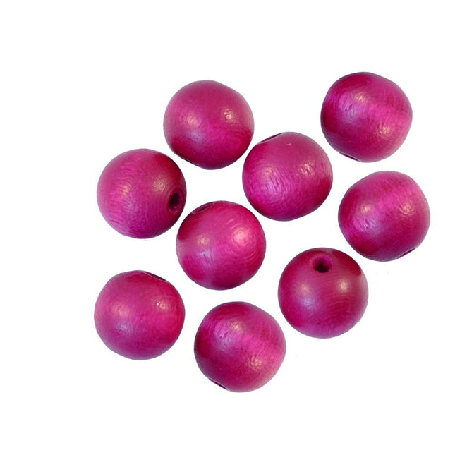 18mm Round Wooden Beads Pink*