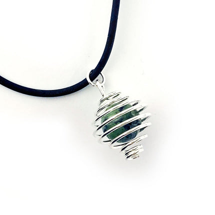 Spiral Pendant Bead Cage necklace