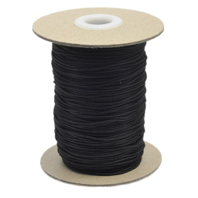 100 spool of 1mm black fabric elastic cord
