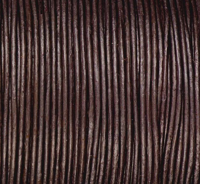 1mm Dark Brown Round Leather Cord