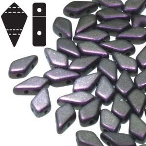 2 Hole Kite Bead Polychrome Black Raspberry