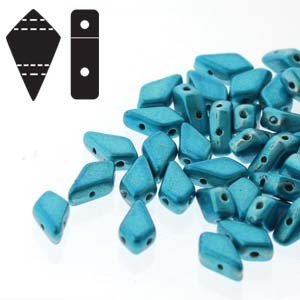 2 Hole Kite Bead Aqua Metalust - 50g
