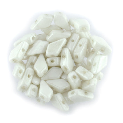 2 hole kite beads chalk white