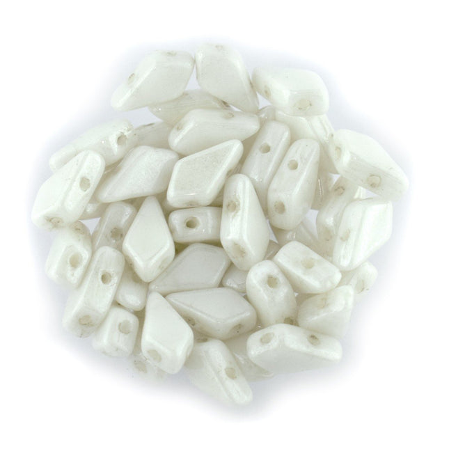 2 hole kite beads chalk white