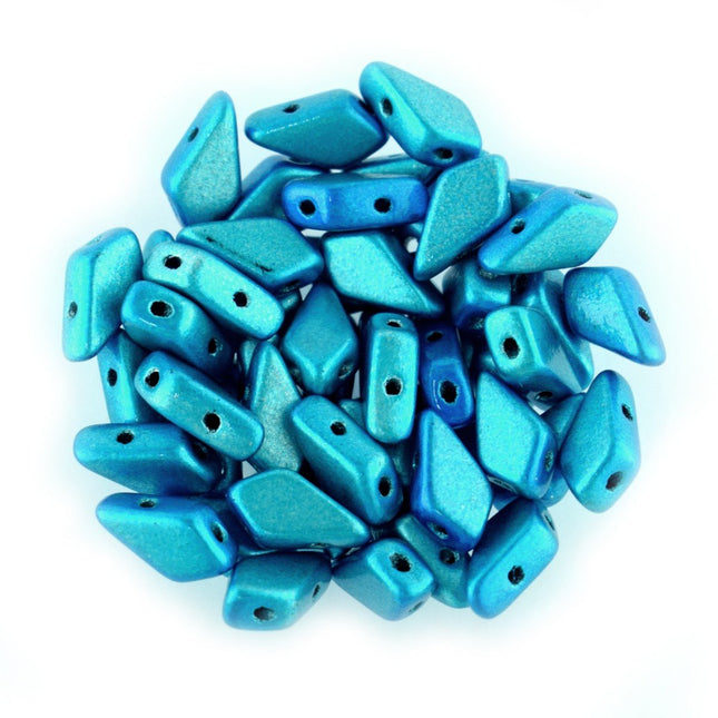 2 Hole Kite Bead Aqua Metalust - 10g