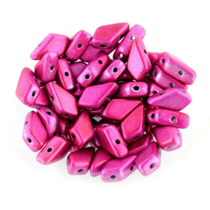 czech glass 2 hole kite beads Pink Metalust