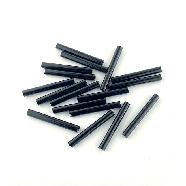 Preciosa 20mm bugles beads opaque black