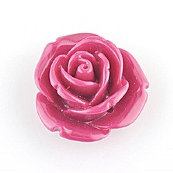 Ruby Red Acrylic 25mm Rose Bead