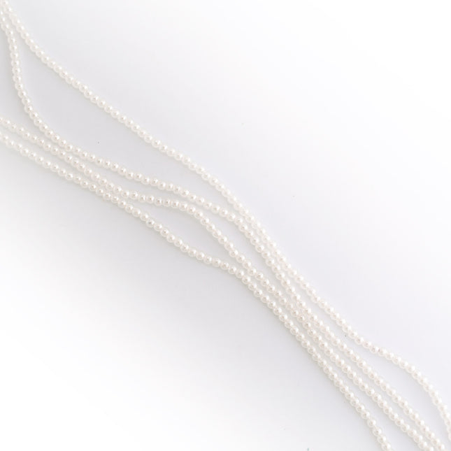 2mm white czech glass pearl beads